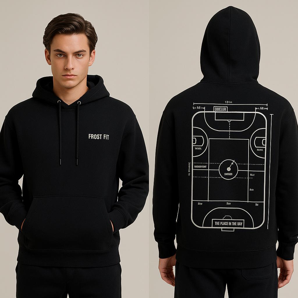 Frost Fit Black Graphic Hoodie