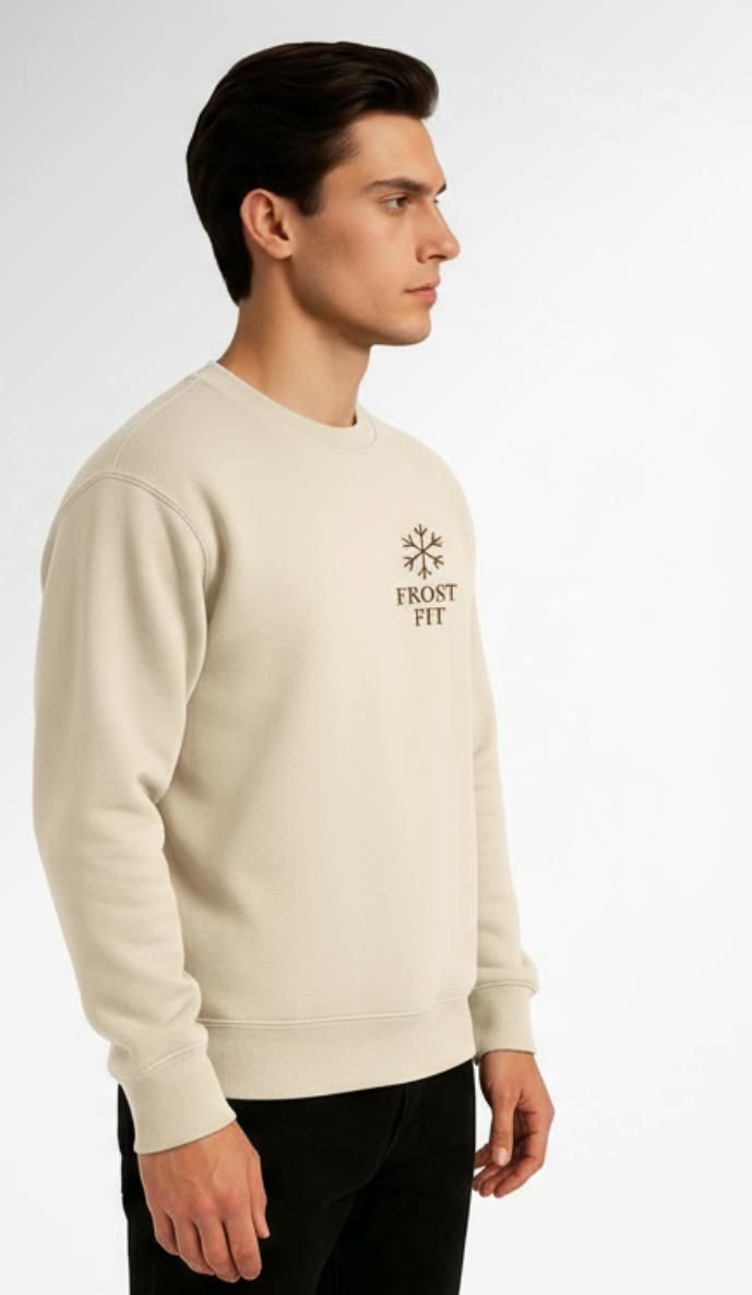 Frost Fit Cream Minimal Sweatshirt