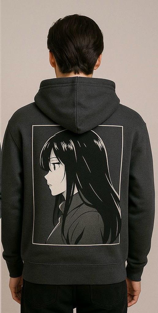 Frost Fit Charcoal Anime Hoodie