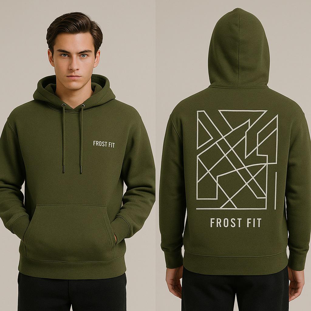 Frost Fit Olive Graphic Hoodie